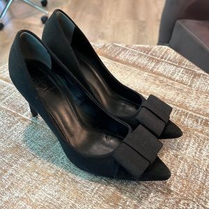 Tory Burch suede/fabric Big bow Pumps